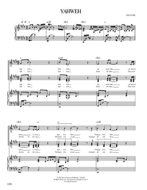 Yahweh Sheet Music PDF (Andy Park) - PraiseCharts