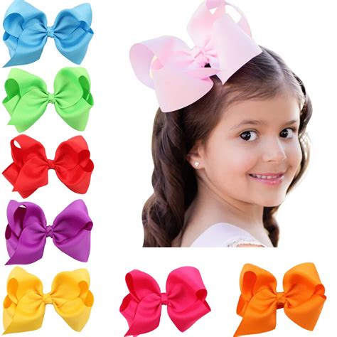 10pcs/lot 5 Inch Big Hair Bow Girls Solid Ribbon Hair Bows With Clip ...