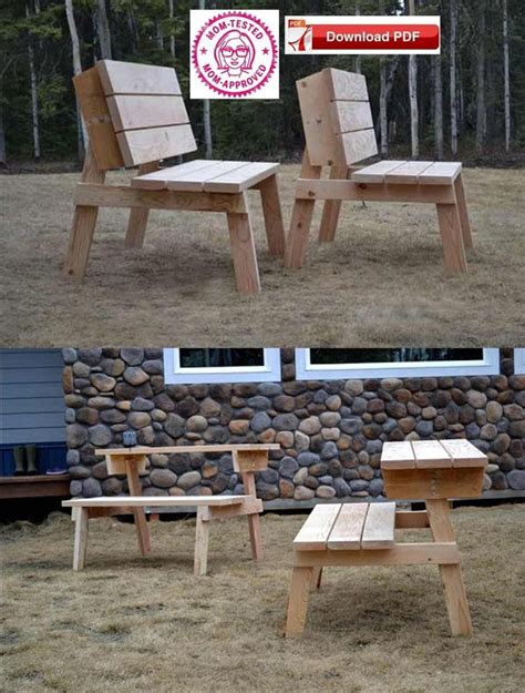 2 in 1 Picnic Table Bench Plan/pool Bench Table Plan/picnic Table Bench Combo Plan/outdoor Table ...