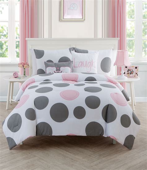 VCNY Home Pink Parade Polka-Dot Reversible Kids Bedding Comforter Set ...