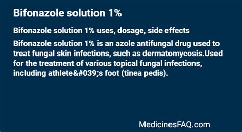 Bifonazole solution 1%: Uses, Dosage, Side Effects, FAQ - MedicinesFAQ