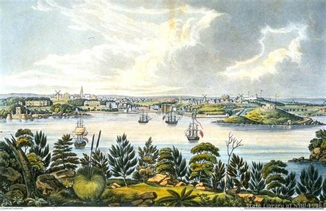 North view of Sydney in New South Wales in 1825. The Rocks Sydney ...