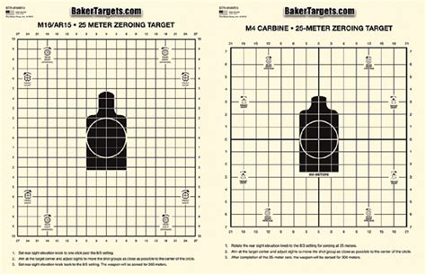 2-Sided 25 Meter M16A2/M4 Zeroing Target - Baker Targets