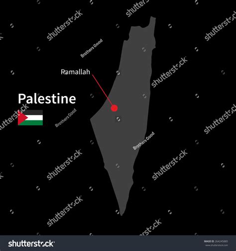 Detailed Map Palestine Capital City Ramallah Stock Vector (Royalty Free ...