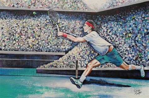 Roger Federer ORIGINAL Painting Tennis painting Turquoise | Etsy | Acrylic wall art, Sports ...