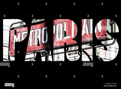 Paris Metro Metropolitain Sign Stock Photo - Alamy