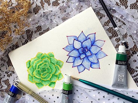 Watercolor succulent tutorial - Part 1 - Life-athon