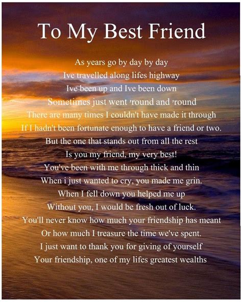 Personalised To My Best Friend Poem Birthday Christmas Gift Present 712012184530 | eBay | Happy ...