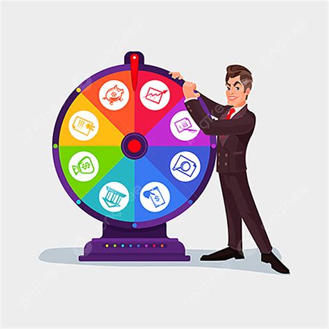 Fortune Wheel Vector Hd Images, Business Man Spinning The Wheel Of ...