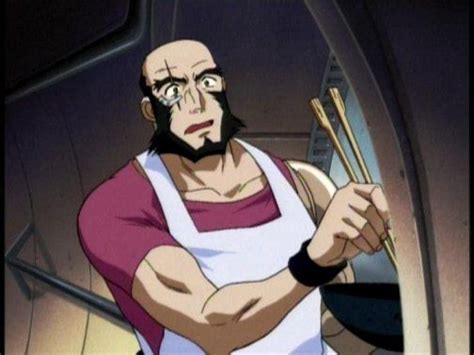 an animated image of a man holding two chopsticks