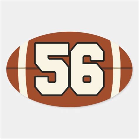 Number 56 Football Sticker | Zazzle