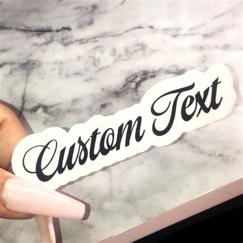 Custom Text White Outline Personalised Sticker - Etsy UK | Personalized stickers, Etsy, Custom