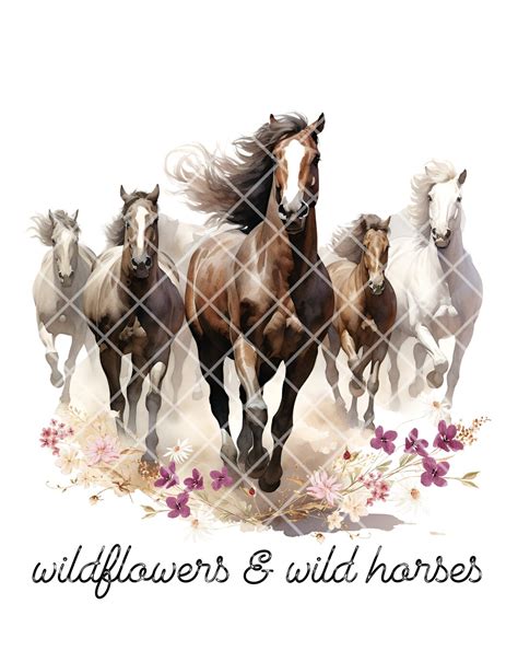 Wildflowers & Wild Horses PNG PDF Digital Download - Etsy