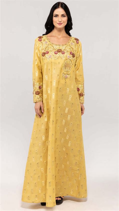 Yellow Floral Kandura – Golden Orchid Boutique