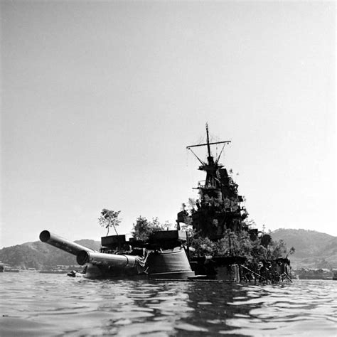 (1080 x 1080) Japanese Battleship Haruna sunk in shallow water near ...