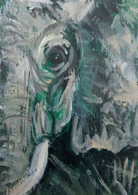 Green Elephant Painting Original Elephant Art Gift Tiny | Etsy | Elephant painting, Elephant art ...