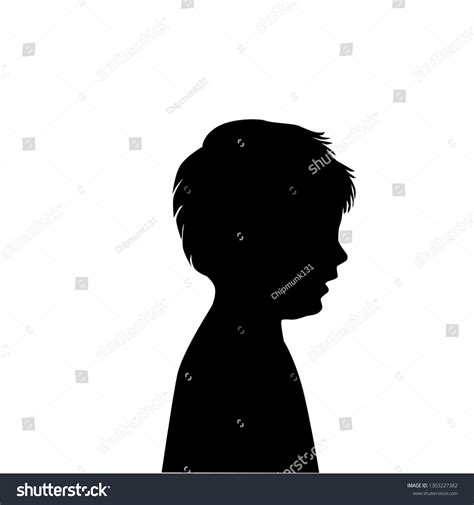 Vector Silhouette Little Boy Head Profile Stock Vector (Royalty Free) 1303227382 | Shutterstock