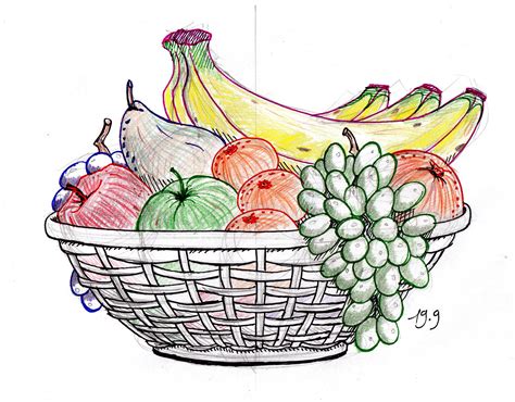 Fruit Bowl Drawing at PaintingValley.com | Explore collection of Fruit Bowl Drawing