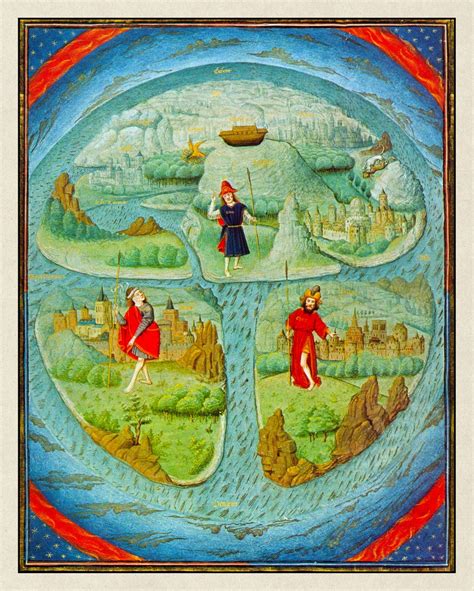 T-O Mappa Mundi Vintage Map 15th Century Noah's Sons | Etsy UK