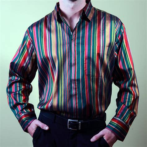 Celebration striped Silk Mens Shirt | Shubrah