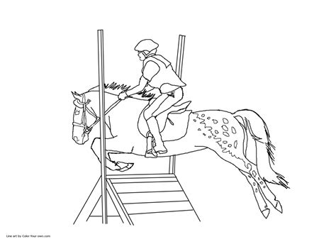 Show Jumping Horse Coloring Pages at GetColorings.com | Free printable ...