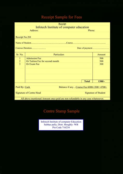 Formidable Tuition Fee Receipt Format In Excel Accounting Software Free Download