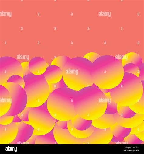 Modern futuristic abstract vector image with gradient spheres on coral color background Stock ...