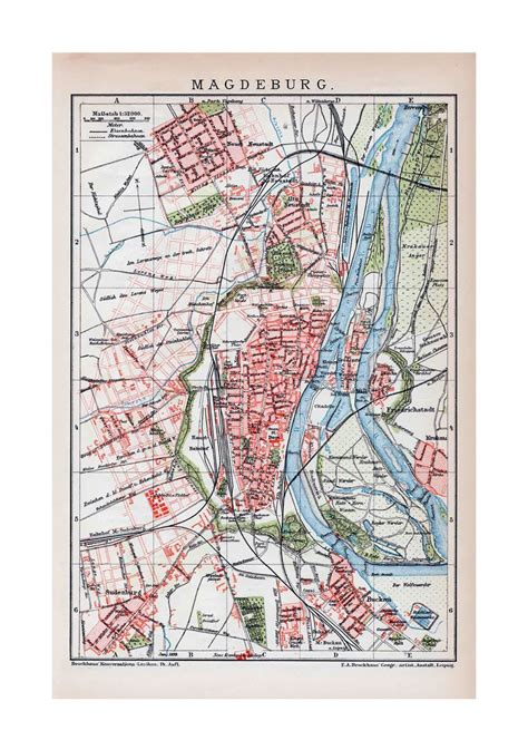 Detailed old map of Magdeburg city | Magdeburg | Germany | Europe ...