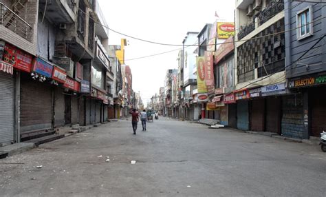 Deserted view of Laxmi Nagar market during the one week lockdown ...