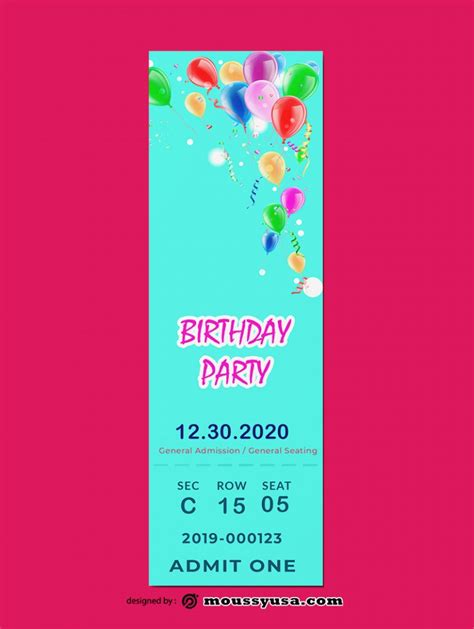 3+ Birthday Ticket example psd design | Mous Syusa