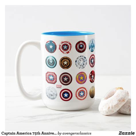 Captain America 75th Anniversary Shield Pattern Two-Tone Coffee Mug ...