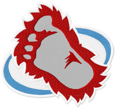 Colorado avalanche big foot logo embroidery design