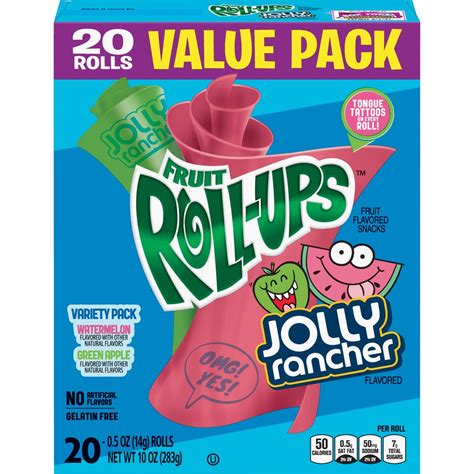 Betty Crocker Fruit Snacks, Jolly Rancher Fruit Roll-Ups, 20 ct, 10 oz ...