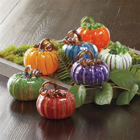 Mini Pumpkins by Leonoff Art Glass (Art Glass Sculpture) | Artful Home ...