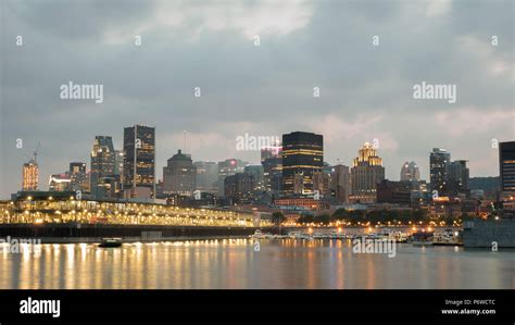 Night City View of the old port of Montreal, Montreal, Quebec, Canada ...