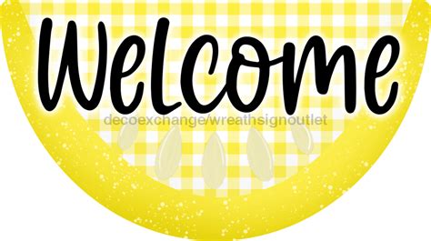 Lemon Sign, Welcome Door Hanger, wood sign, DECOE-W-179, 22" Door ...