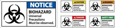 Biohazard Warning Label Biohazard Universal Precautions Must Be ...