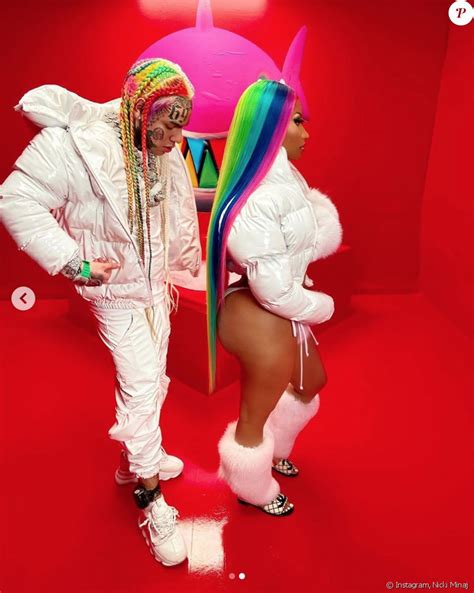 Nicki Minaj et 6ix9ine sur le tournage du clip de la chanson Trollz. Juin 2020. - Purepeople