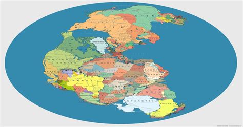 Pangea Map With Modern Countries