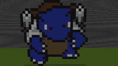 Blastoise Pixel Art Minecraft Map