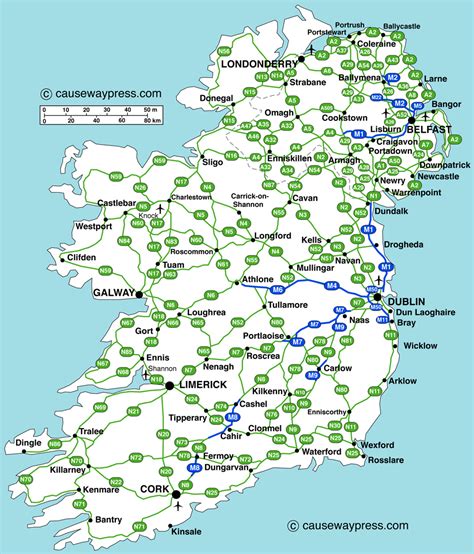 Road Map of Ireland - ireland • mappery