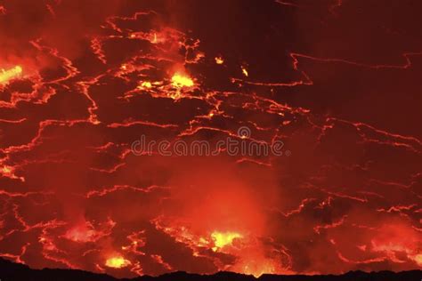 Mouth Of The Volcano With Magma. Molten Magma In The Muzzle Stock Photo ...