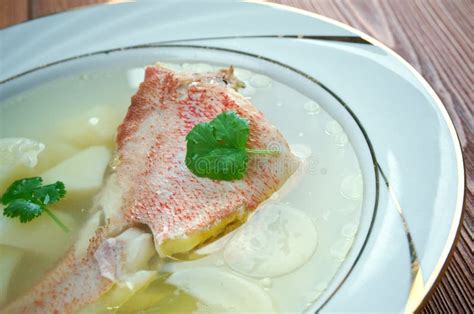 Fish soup with red grouper stock photo. Image of freshness - 49064322