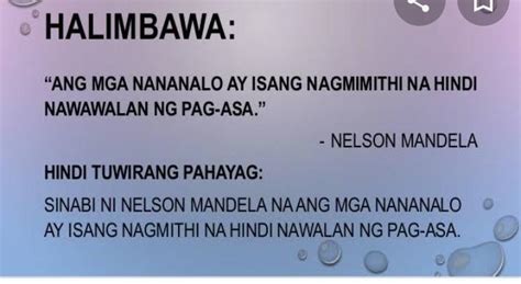 Can please give me a example of di-tuwiran at tuwirang sentence ...