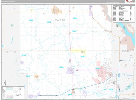 Dallas County, IA Wall Map Premium Style by MarketMAPS - MapSales