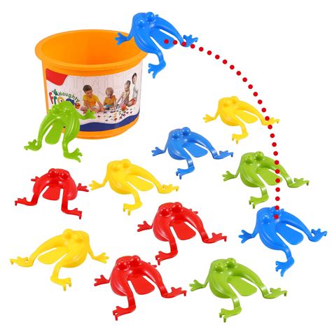 12pcs Jumping Leap Frog Toy Plastic Jumping Frogs Funny Bouncing Frog Toys for Kids Easter ...