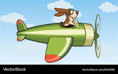 Dog flying plane Royalty Free Vector Image - VectorStock