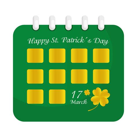 saint patricks day lettering in calendar reminder 3930265 Vector Art at Vecteezy