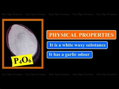 Oxides of Phosphorus: Phosphorus trioxide | Physical and Chemical Properties - YouTube