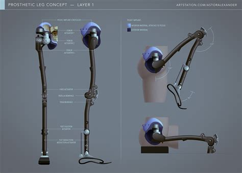 Cyborg Leg Concept Art by Ástor AlexanderA design for a cyborg leg. | Concept art, Concept, Cyborg